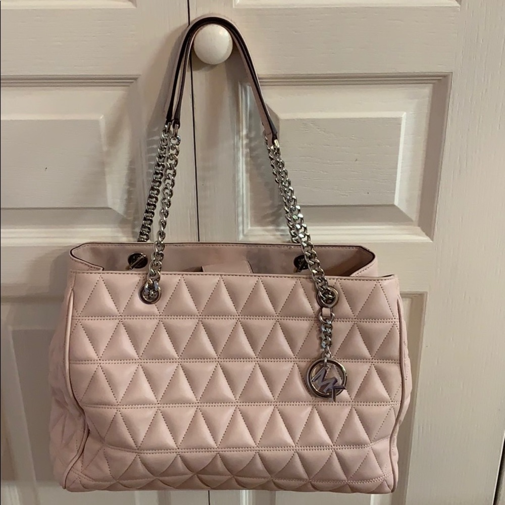 Michael Kors pink quilted leather purse
